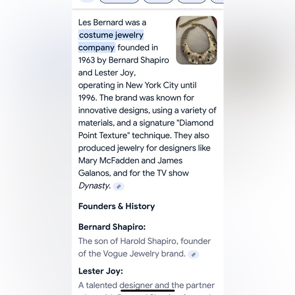 Vintage 1960s Les Bernard signed Necklace - Picture 6 of 6